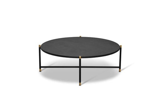 Round Coffee Table 90 - Brass Frame